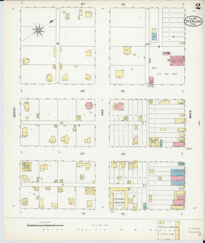 Sanborn Fire Insurance Map from Sterling, Logan County, Colorado (1899), Sheet #0002 - Complete Map Set gallery image, historic Sanborn map, vintage wall art, Colorado Colorado