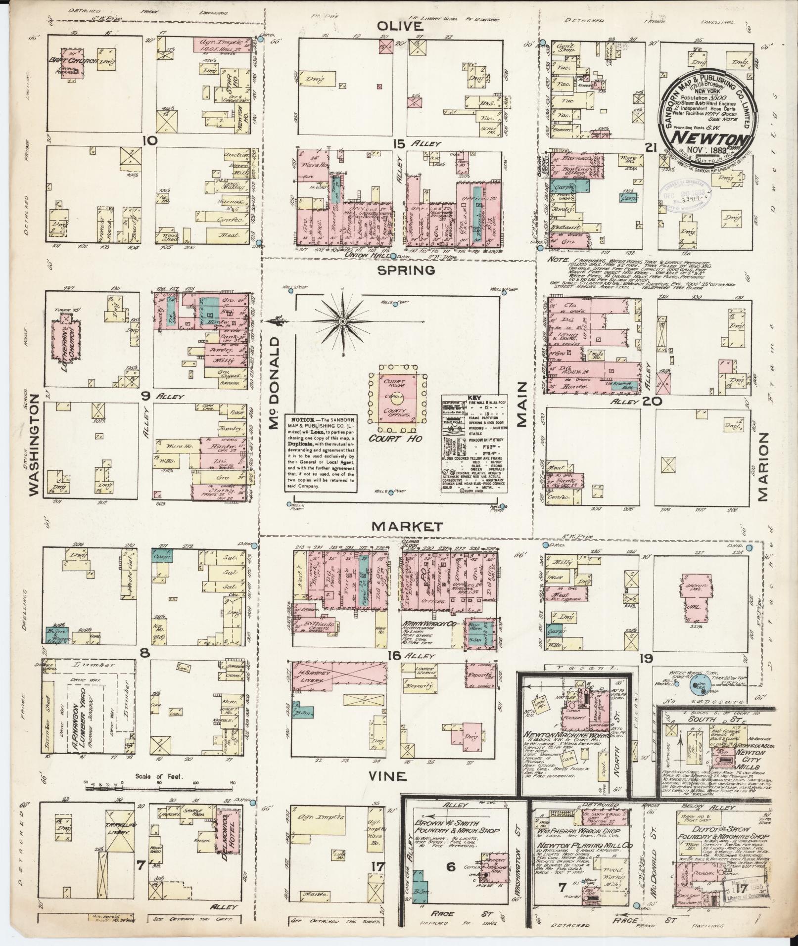 Sanborn Fire Insurance Map from Newton, Jasper County, Iowa. (1883) – Map View