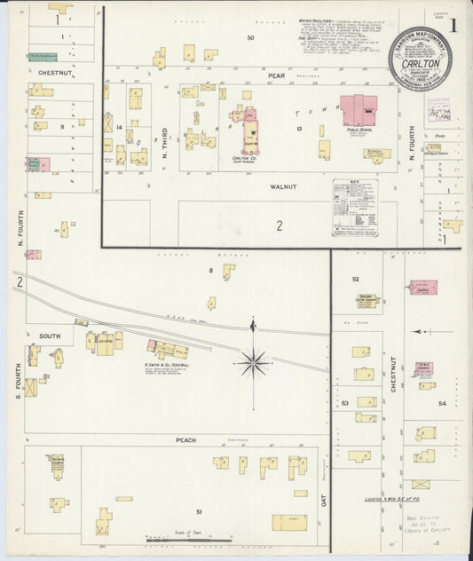 Sanborn Fire Insurance Map from Carlton, Carlton County, Minnesota (1908), Sheet #0001 - Complete Map Set gallery image, historic Sanborn map, vintage wall art, Minnesota Minnesota
