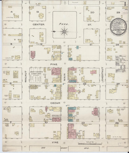 Sanborn Fire Insurance Map from Lexington, McLean County, Illinois (1885), Sheet #0001 - Historic Sanborn Fire Insurance Map Print, vintage old map wall art, antique decor, genealogy gift, Illinois Illinois map