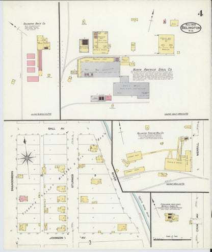 Sanborn Fire Insurance Map from Belington, Barbour County, West Virginia (1908), Sheet #0004 - Complete Map Set gallery image, historic Sanborn map, vintage wall art, West Virginia West Virginia