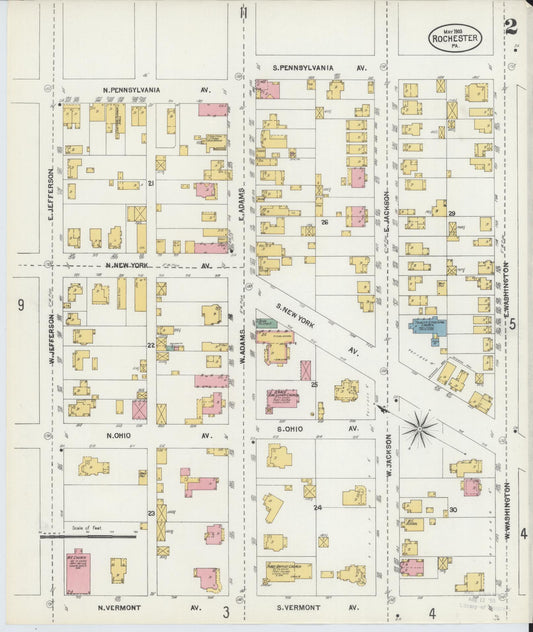 Sanborn Fire Insurance Map from Rochester, Beaver County, Pennsylvania (1903), Sheet #0002 - Historic Sanborn Fire Insurance Map Print, vintage old map wall art, antique decor, genealogy gift, Pennsylvania Pennsylvania map