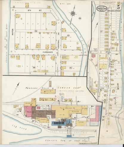 Sanborn Fire Insurance Map from Parsons, Tucker County, West Virginia (1944), Sheet #0005 - Complete Map Set gallery image, historic Sanborn map, vintage wall art, West Virginia West Virginia