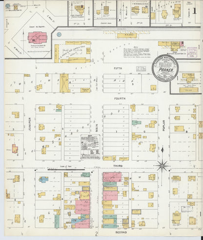Sanborn Fire Insurance Map from Parker, Turner County, South Dakota (1904), Sheet #0001 - Complete Map Set gallery image, historic Sanborn map, vintage wall art, South Dakota South Dakota