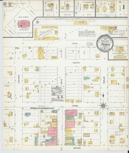 Sanborn Fire Insurance Map from Parker, Turner County, South Dakota (1904), Sheet #0001 - Complete Map Set gallery image, historic Sanborn map, vintage wall art, South Dakota South Dakota