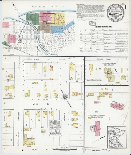 Sanborn Fire Insurance Map from Wabasha, Wabasha County, Minnesota. (1917) – Map View
