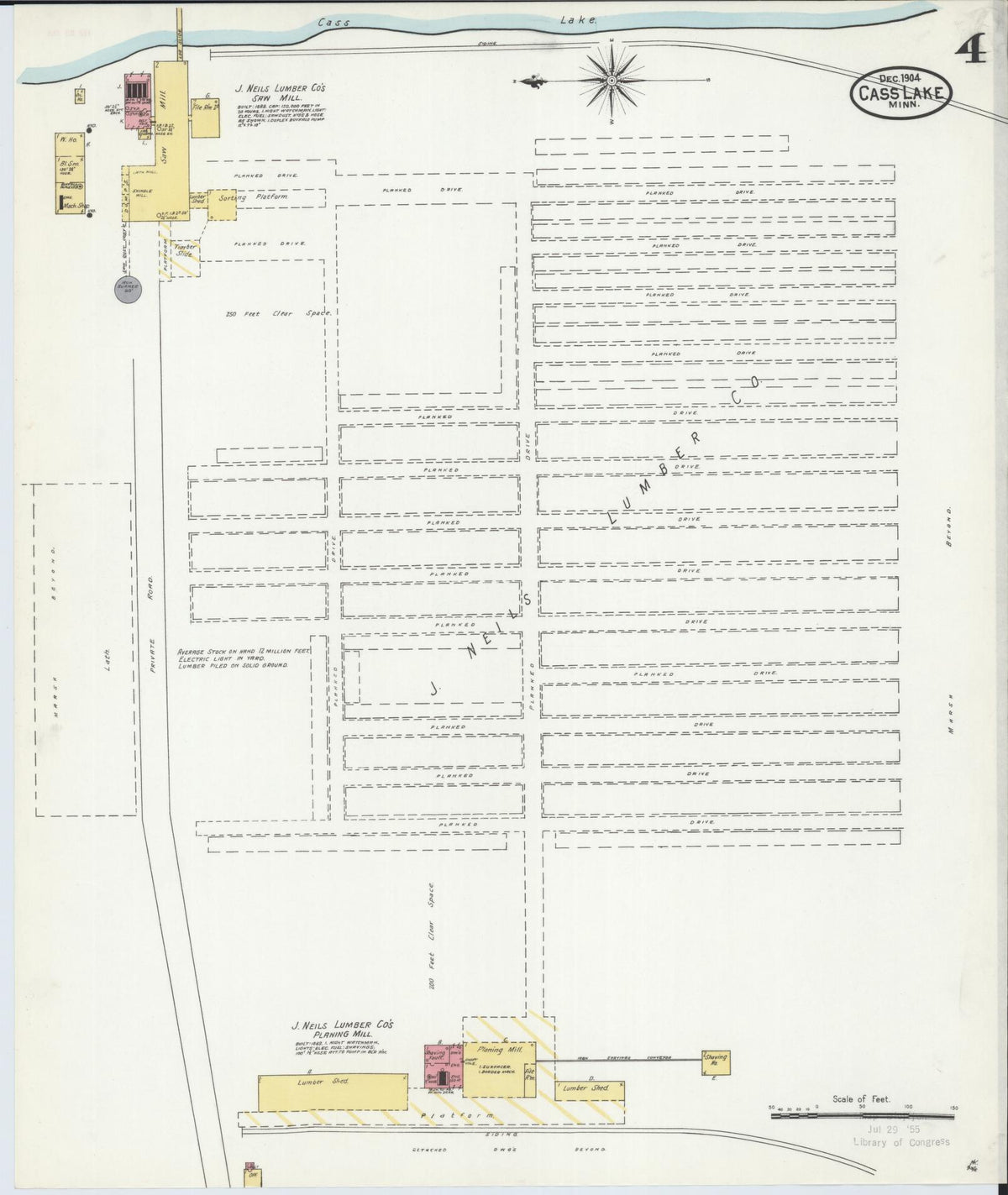 Sanborn Fire Insurance Map from Cass Lake, Cass County, Minnesota (1904), Sheet #0004 - Complete Map Set gallery image, historic Sanborn map, vintage wall art, Minnesota Minnesota