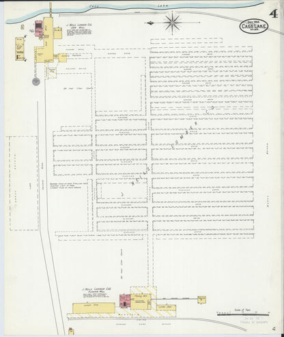 Sanborn Fire Insurance Map from Cass Lake, Cass County, Minnesota (1904), Sheet #0004 - Complete Map Set gallery image, historic Sanborn map, vintage wall art, Minnesota Minnesota