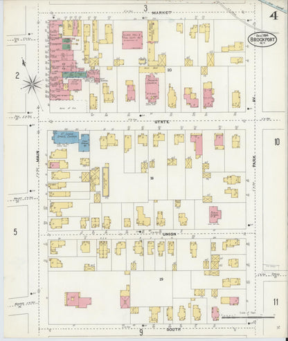 Sanborn Fire Insurance Map from Brockport, Monroe County, New York (1904), Sheet #0004 - Historic Sanborn Fire Insurance Map Print, vintage old map wall art, antique decor, genealogy gift, New York New York map