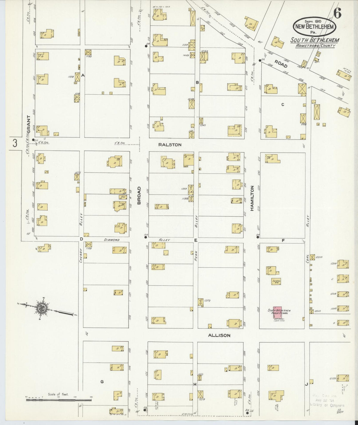 Sanborn Fire Insurance Map from New Bethlehem, Clarion County, Pennsylvania (1910), Sheet #0006 - Complete Map Set gallery image, historic Sanborn map, vintage wall art, Pennsylvania Pennsylvania