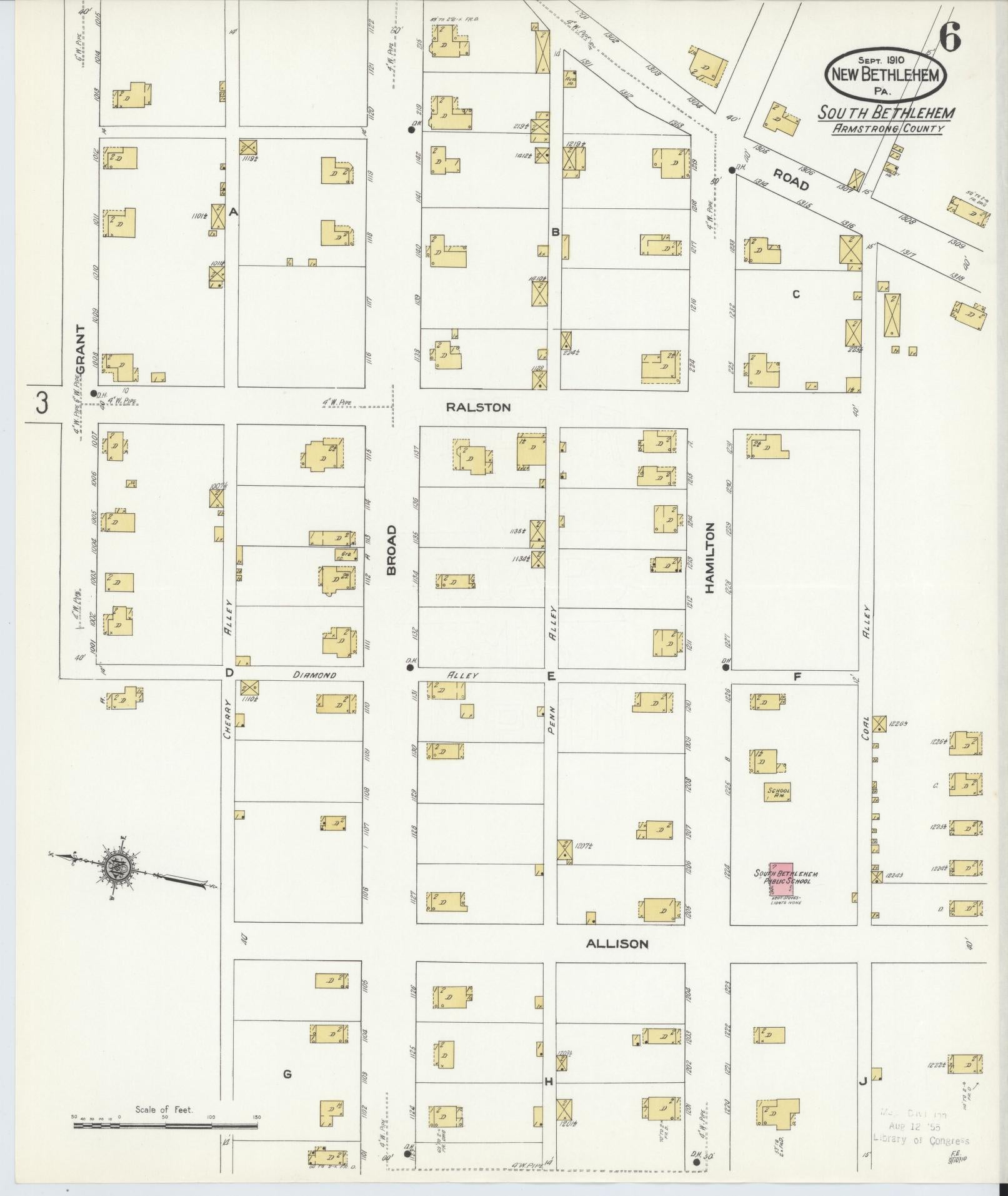 Sanborn Fire Insurance Map from New Bethlehem, Clarion County, Pennsylvania (1910), Sheet #0006 - Complete Map Set gallery image, historic Sanborn map, vintage wall art, Pennsylvania Pennsylvania