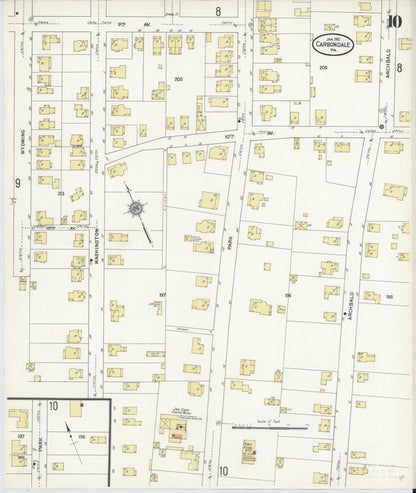 Sanborn Fire Insurance Map from Carbondale, Lackawanna County, Pennsylvania (1912), Sheet #0010 - Complete Map Set gallery image, historic Sanborn map, vintage wall art, Pennsylvania Pennsylvania
