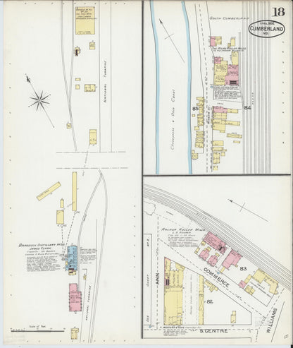 Sanborn Fire Insurance Map from Cumberland, Allegany County, Maryland (1892), Sheet #0018 - Complete Map Set gallery image, historic Sanborn map, vintage wall art, Maryland Maryland