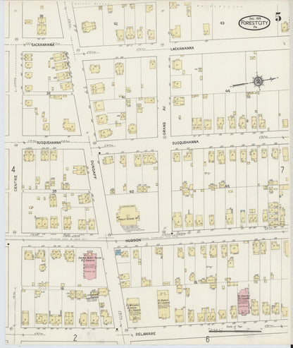 Sanborn Fire Insurance Map from Forest City, Susquehanna County, Pennsylvania (1914), Sheet #0005 - Complete Map Set gallery image, historic Sanborn map, vintage wall art, Pennsylvania Pennsylvania