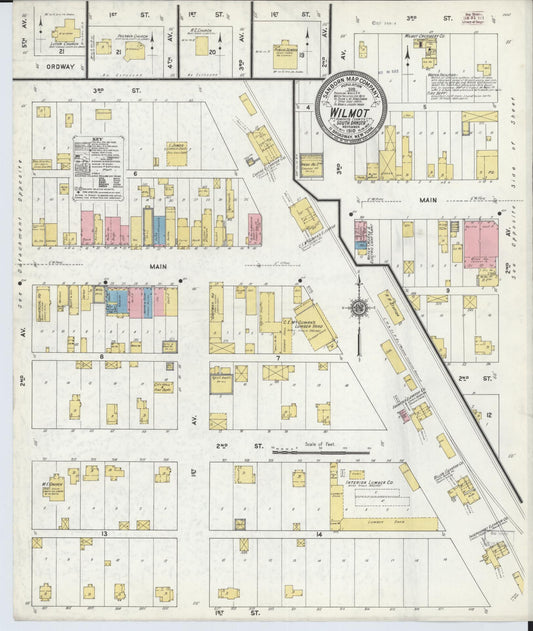 Sanborn Fire Insurance Map from Wilmot, Roberts County, South Dakota (1910), Sheet #0001 - Historic Sanborn Fire Insurance Map Print, vintage old map wall art, antique decor, genealogy gift, South Dakota South Dakota map