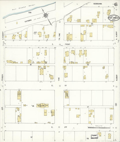 Sanborn Fire Insurance Map from Port Angeles, Clallam County, Washington (1911), Sheet #0006 - Complete Map Set gallery image, historic Sanborn map, vintage wall art, Washington Washington