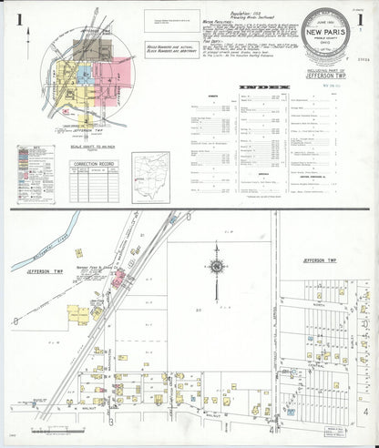 Sanborn Fire Insurance Map from New Paris, Preble County, Ohio (1951), Sheet #0001 - Complete Map Set gallery image, historic Sanborn map, vintage wall art, Ohio Ohio