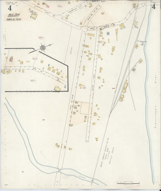 Sanborn Fire Insurance Map from Dixfield, Oxford County, Maine (1942), Sheet #0004 - Historic Sanborn Fire Insurance Map Print, vintage old map wall art, antique decor, genealogy gift, Maine Maine map