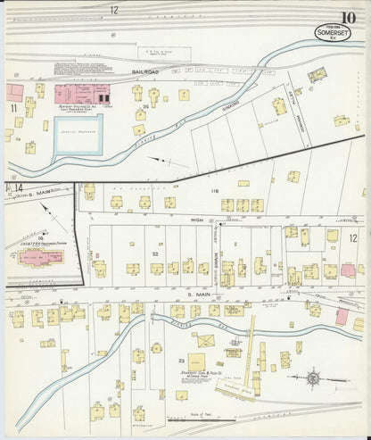Sanborn Fire Insurance Map from Somerset, Pulaski County, Kentucky (1914), Sheet #0010 - Complete Map Set gallery image, historic Sanborn map, vintage wall art, Kentucky Kentucky