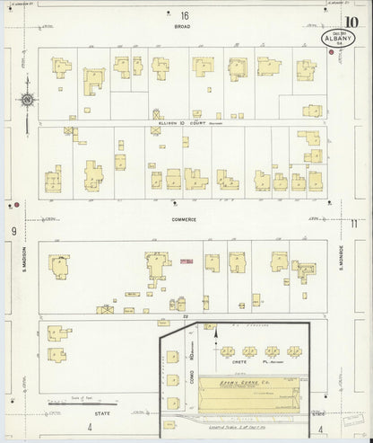 Sanborn Fire Insurance Map from Albany, Dougherty County, Georgia (1911), Sheet #0010 - Complete Map Set gallery image, historic Sanborn map, vintage wall art, Georgia Georgia