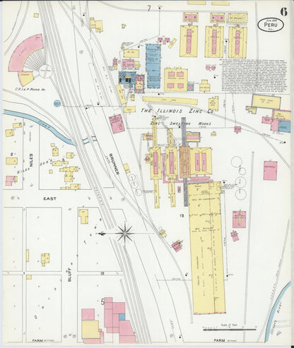 Sanborn Fire Insurance Map from Peru, La Salle County, Illinois (1909), Sheet #0006 - Complete Map Set gallery image, historic Sanborn map, vintage wall art, Illinois Illinois