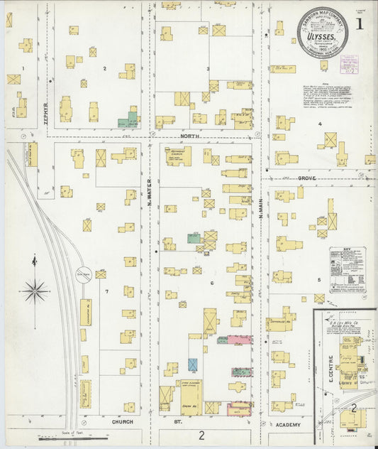 Sanborn Fire Insurance Map from Ulysses, Potter County, Pennsylvania (1905), Sheet #0001 - Historic Sanborn Fire Insurance Map Print, vintage old map wall art, antique decor, genealogy gift, Pennsylvania Pennsylvania map