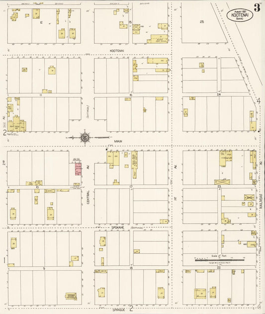 Sanborn Fire Insurance Map from Kootenai, Bonner County, Idaho (1921), Sheet #0003 - Historic Sanborn Fire Insurance Map Print, vintage old map wall art, antique decor, genealogy gift, Idaho Idaho map