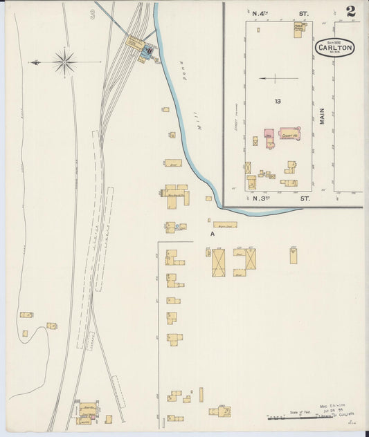 Sanborn Fire Insurance Map from Carlton, Carlton County, Minnesota (1892), Sheet #0002 - Historic Sanborn Fire Insurance Map Print, vintage old map wall art, antique decor, genealogy gift, Minnesota Minnesota map
