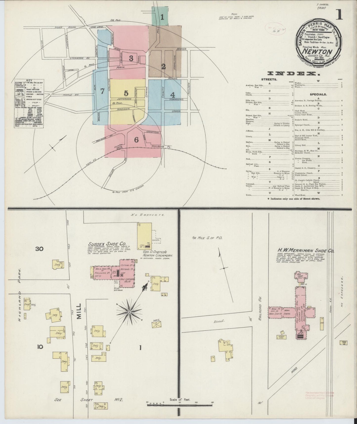 Sanborn Fire Insurance Map from Newton, Sussex County, New Jersey. (1890) – Historic Sanborn Fire Insurance Map Print