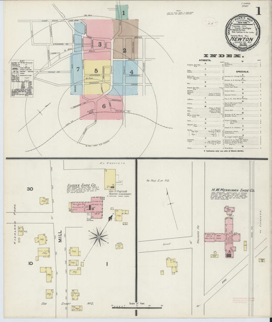 Sanborn Fire Insurance Map from Newton, Sussex County, New Jersey. (1890) – Historic Sanborn Fire Insurance Map Print