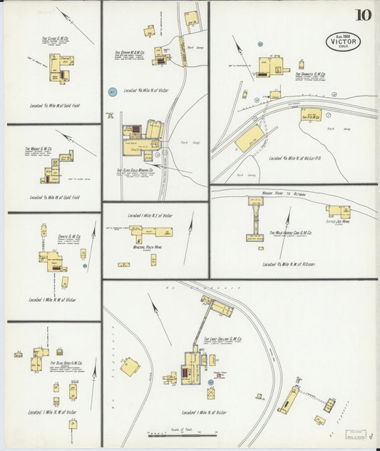 Sanborn Fire Insurance Map from Victor, Teller County, Colorado (1900), Sheet #0010 - Historic Sanborn Fire Insurance Map Print, vintage old map wall art, antique decor, genealogy gift, Colorado Colorado map