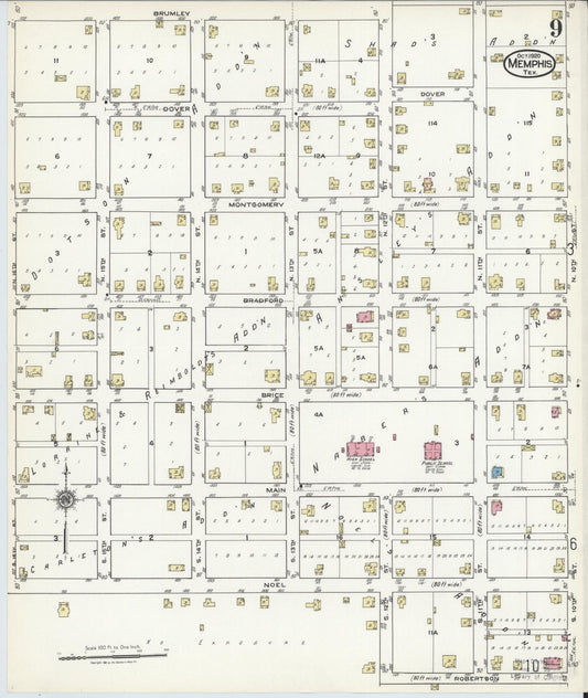 Sanborn Fire Insurance Map from Memphis, Hall County, Texas (1920), Sheet #0009 - Historic Sanborn Fire Insurance Map Print, vintage old map wall art, antique decor, genealogy gift, Texas Texas map