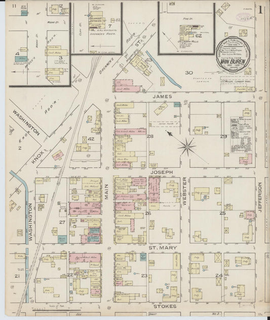 Sanborn Fire Insurance Map from Van Buren, Crawford County, Arkansas. (1886) – Historic Sanborn Fire Insurance Map Print