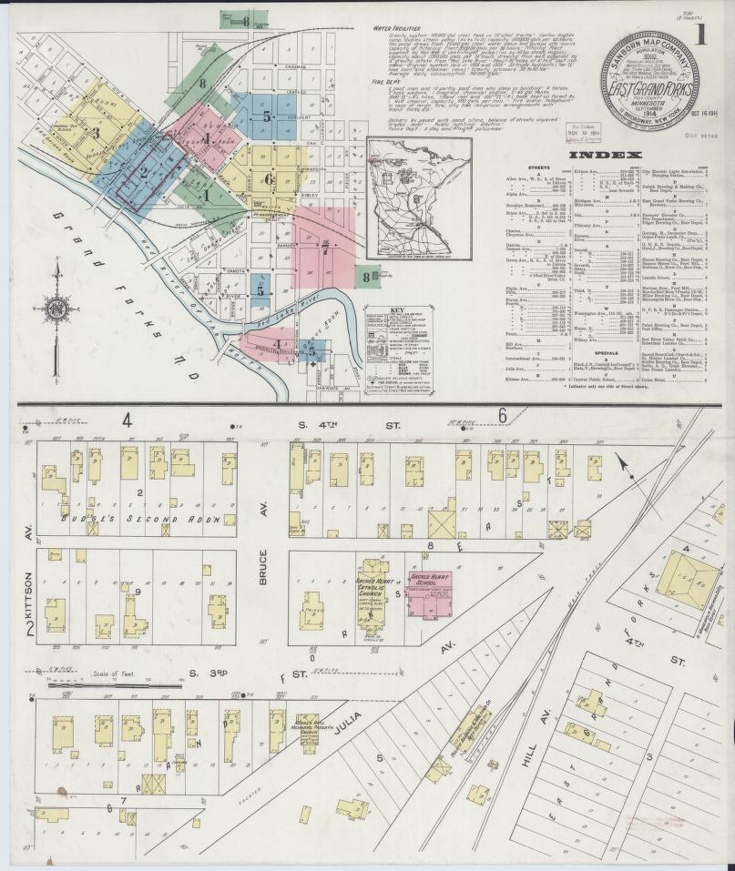 Sanborn Fire Insurance Map from East Grand Forks, Polk County, Minnesota. (1914) – Map View