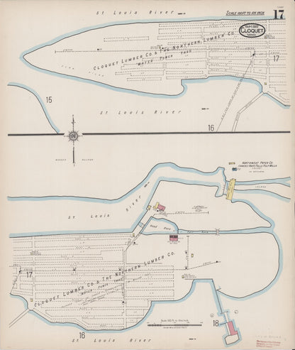 Sanborn Fire Insurance Map from Cloquet, Carlton County, Minnesota (1922), Sheet #0017 - Complete Map Set gallery image, historic Sanborn map, vintage wall art, Minnesota Minnesota