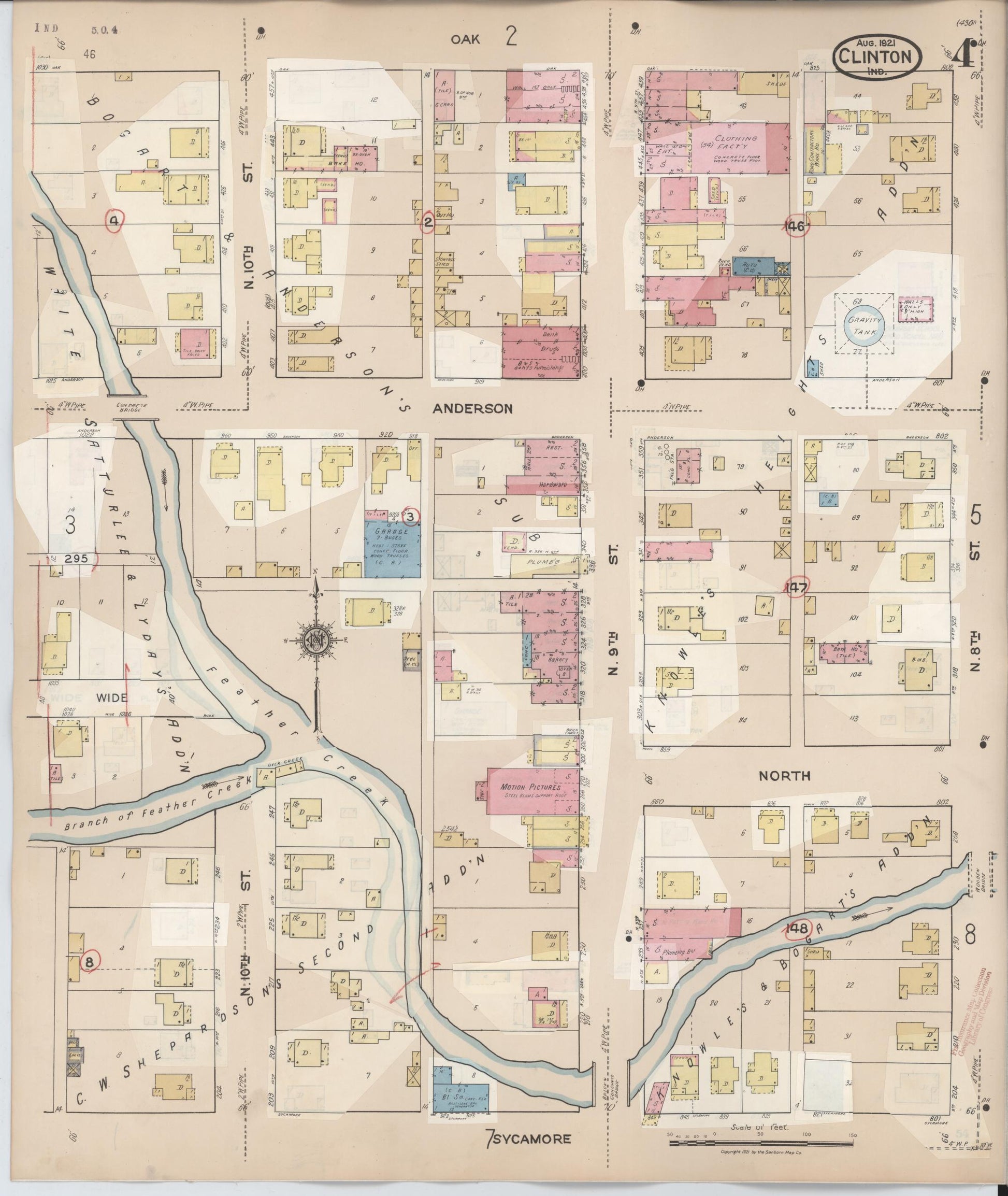 Sanborn Fire Insurance Map from Clinton, Vermillion County, Indiana (1947), Sheet #0004 - Historic Sanborn Fire Insurance Map Print, vintage old map wall art, antique decor, genealogy gift, Indiana Indiana map