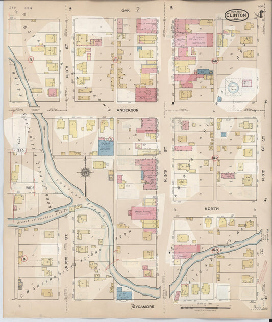 Sanborn Fire Insurance Map from Clinton, Vermillion County, Indiana (1947), Sheet #0004 - Historic Sanborn Fire Insurance Map Print, vintage old map wall art, antique decor, genealogy gift, Indiana Indiana map