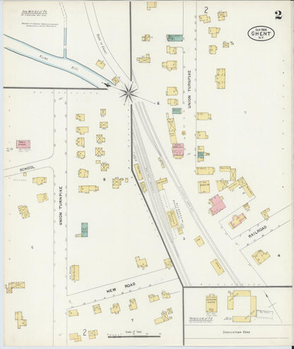 Sanborn Fire Insurance Map from Ghent, Columbia County, New York (1905), Sheet #0002 - Historic Sanborn Fire Insurance Map Print, vintage old map wall art, antique decor, genealogy gift, New York New York map