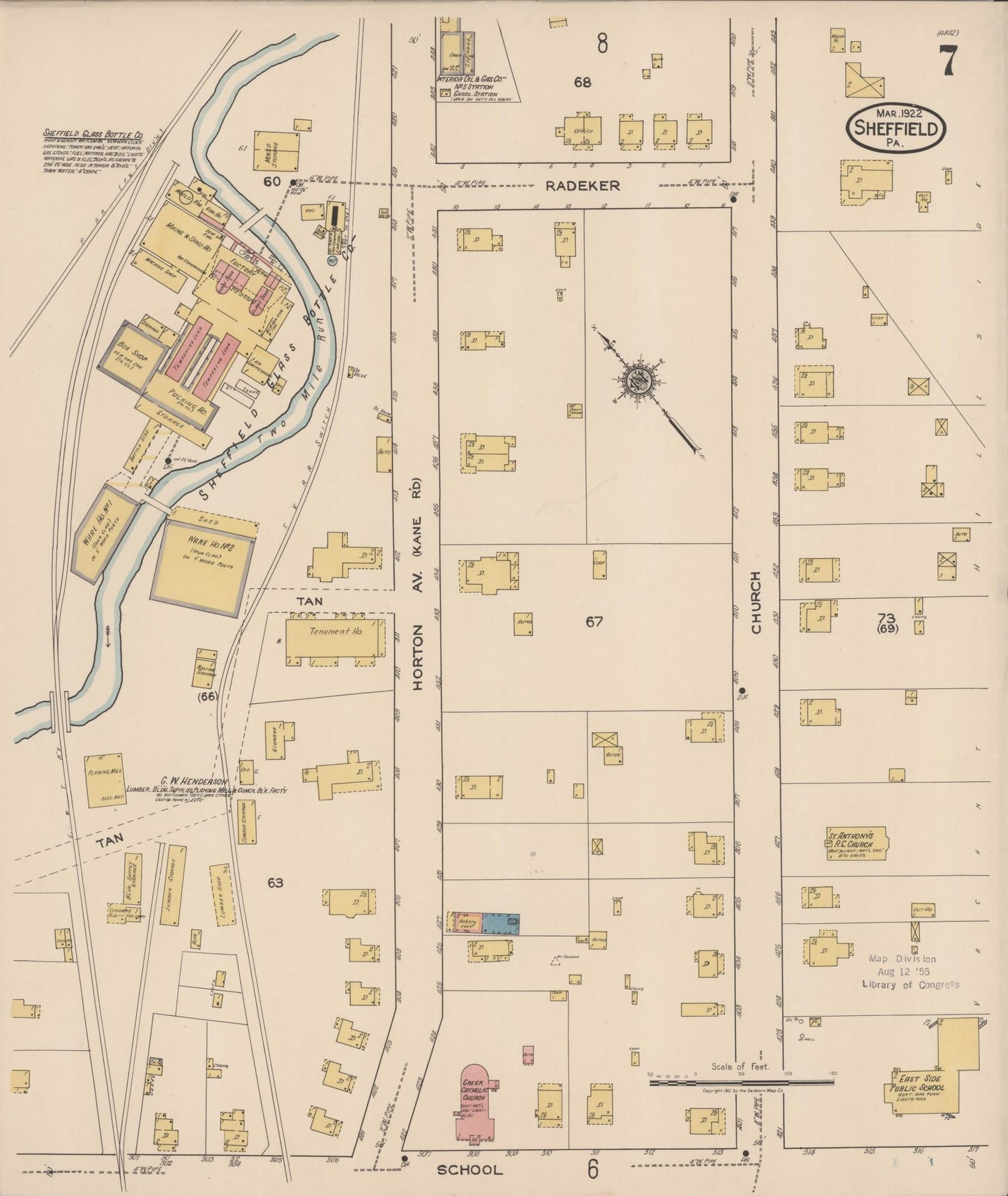 Sanborn Fire Insurance Map from Sheffield, Warren County, Pennsylvania (1922), Sheet #0007 - Complete Map Set gallery image, historic Sanborn map, vintage wall art, Pennsylvania Pennsylvania