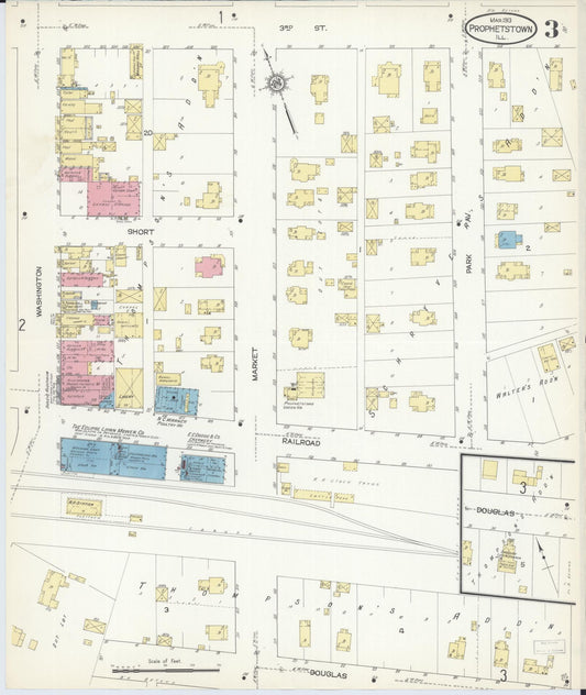 Sanborn Fire Insurance Map from Prophetstown, Whiteside County, Illinois (1913), Sheet #0003 - Historic Sanborn Fire Insurance Map Print, vintage old map wall art, antique decor, genealogy gift, Illinois Illinois map