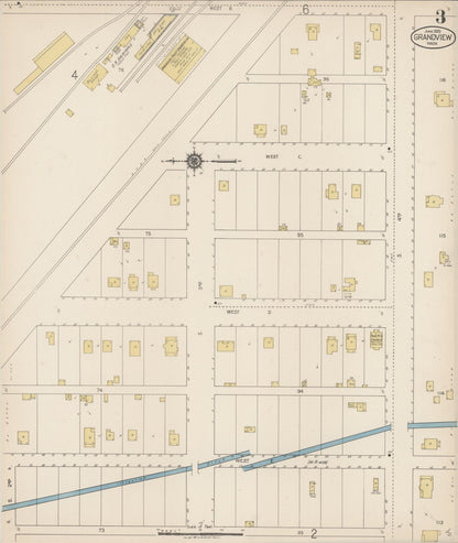 Sanborn Fire Insurance Map from Grandview, Yakima County, Washington (1920), Sheet #0003 - Complete Map Set gallery image, historic Sanborn map, vintage wall art, Washington Washington