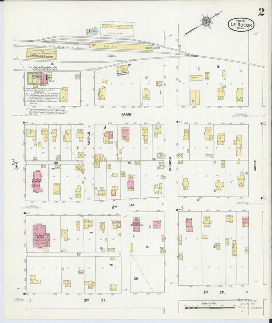 Sanborn Fire Insurance Map from Le Sueur, Le Sueur County, Minnesota (1911), Sheet #0002 - Historic Sanborn Fire Insurance Map Print, vintage old map wall art, antique decor, genealogy gift, Minnesota Minnesota map