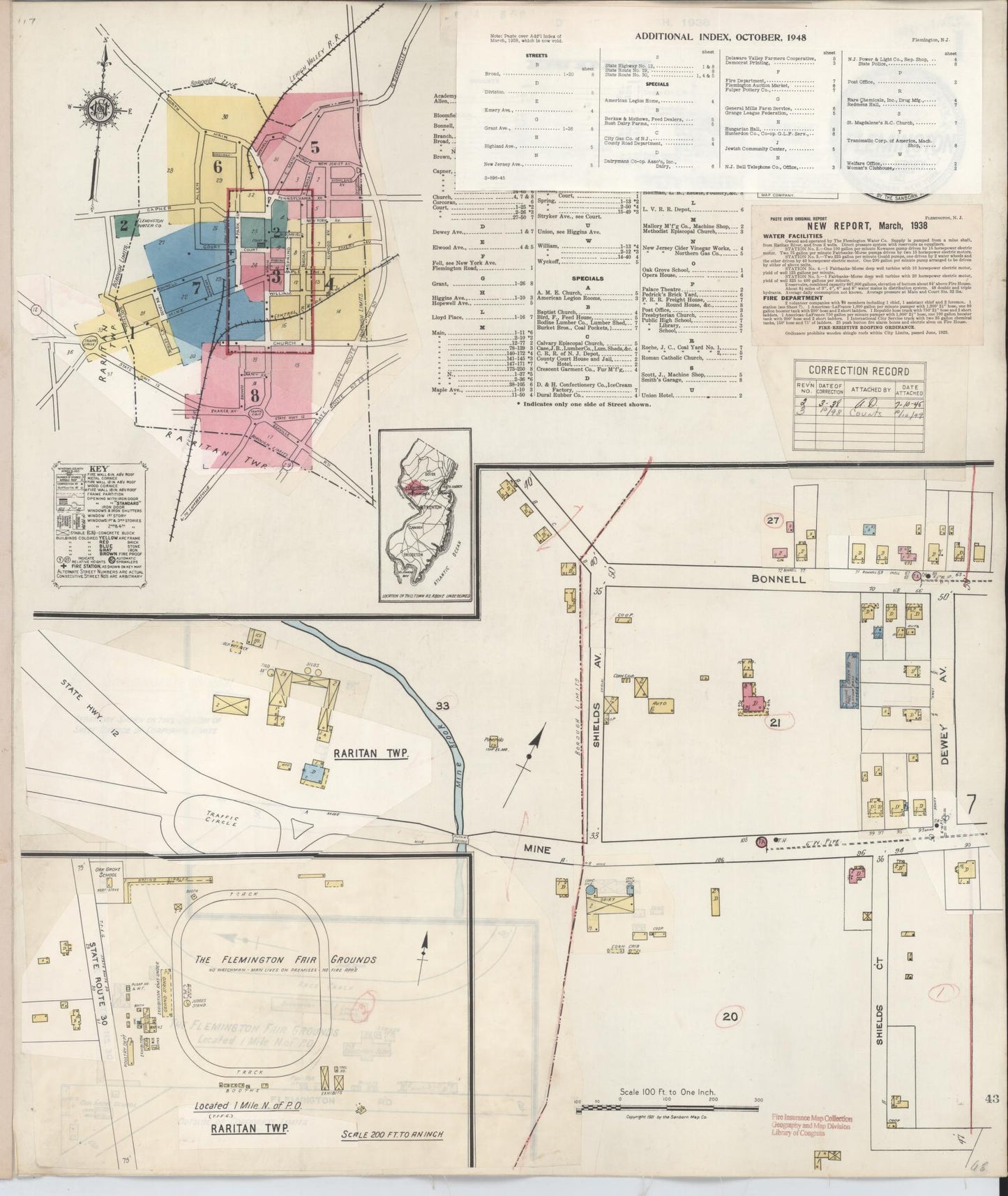 Sanborn Fire Insurance Map from Flemington, Hunterdon County, New Jersey. (1948) – Historic Sanborn Fire Insurance Map Print