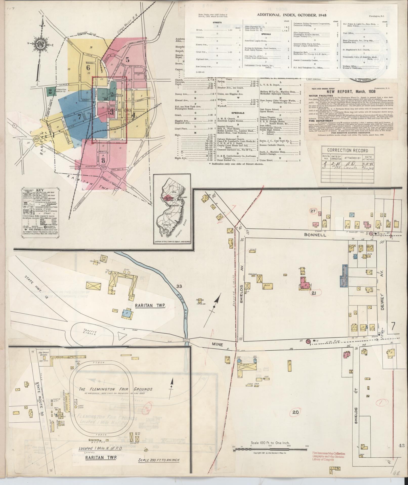 Sanborn Fire Insurance Map from Flemington, Hunterdon County, New Jersey. (1948) – Historic Sanborn Fire Insurance Map Print