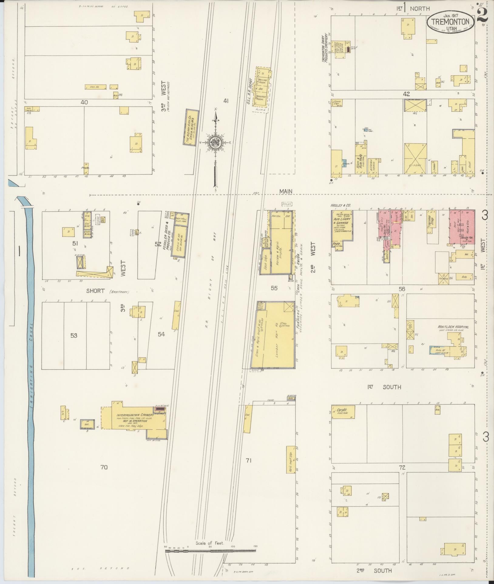 Sanborn Fire Insurance Map from Tremonton, Box Elder County, Utah (1917), Sheet #0002 - Complete Map Set gallery image, historic Sanborn map, vintage wall art, Utah Utah