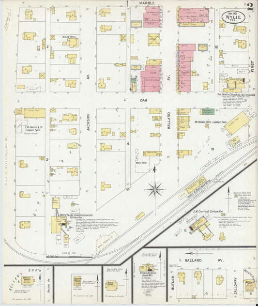 Sanborn Fire Insurance Map from Wylie, Collin County, Texas (1901), Sheet #0002 - Historic Sanborn Fire Insurance Map Print, vintage old map wall art, antique decor, genealogy gift, Texas Texas map