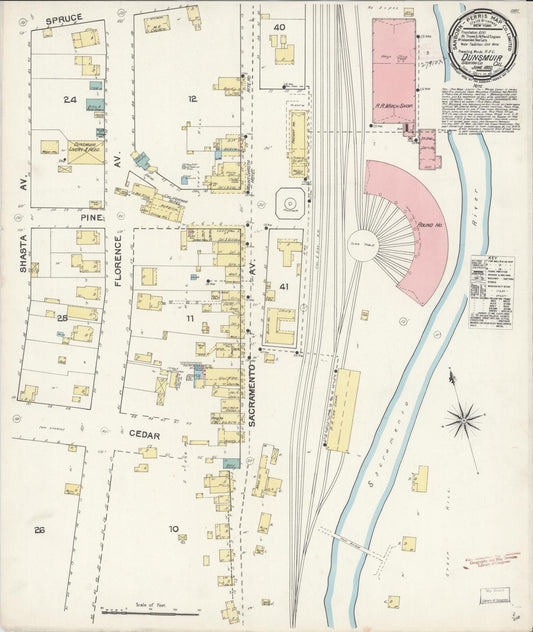 Sanborn Fire Insurance Map from Dunsmuir, Siskiyou County, California. (1892) – Historic Sanborn Fire Insurance Map Print