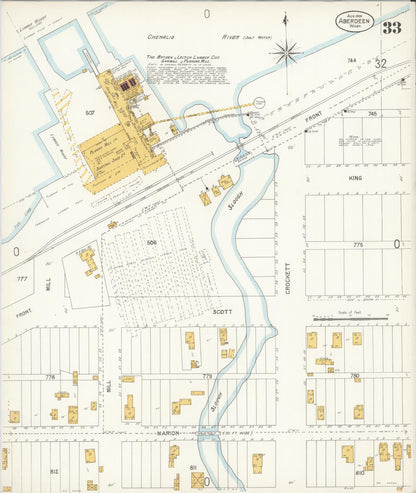 Sanborn Fire Insurance Map from Aberdeen, Grays Harbor County, Washington (1906), Sheet #0033 - Complete Map Set gallery image, historic Sanborn map, vintage wall art, Washington Washington