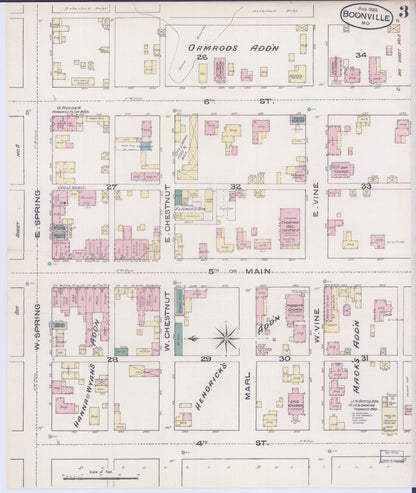 Sanborn Fire Insurance Map from Boonville, Cooper County, Missouri (1885), Sheet #0003 - Complete Map Set gallery image, historic Sanborn map, vintage wall art, Missouri Missouri