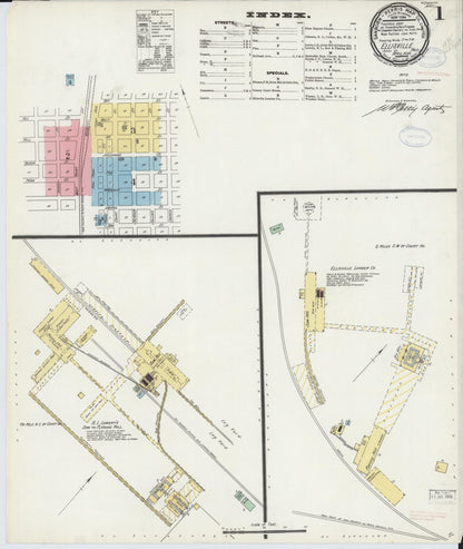 Sanborn Fire Insurance Map from Ellisville, Jones County, Mississippi (1898), Sheet #0001 - Complete Map Set gallery image, historic Sanborn map, vintage wall art, Mississippi Mississippi